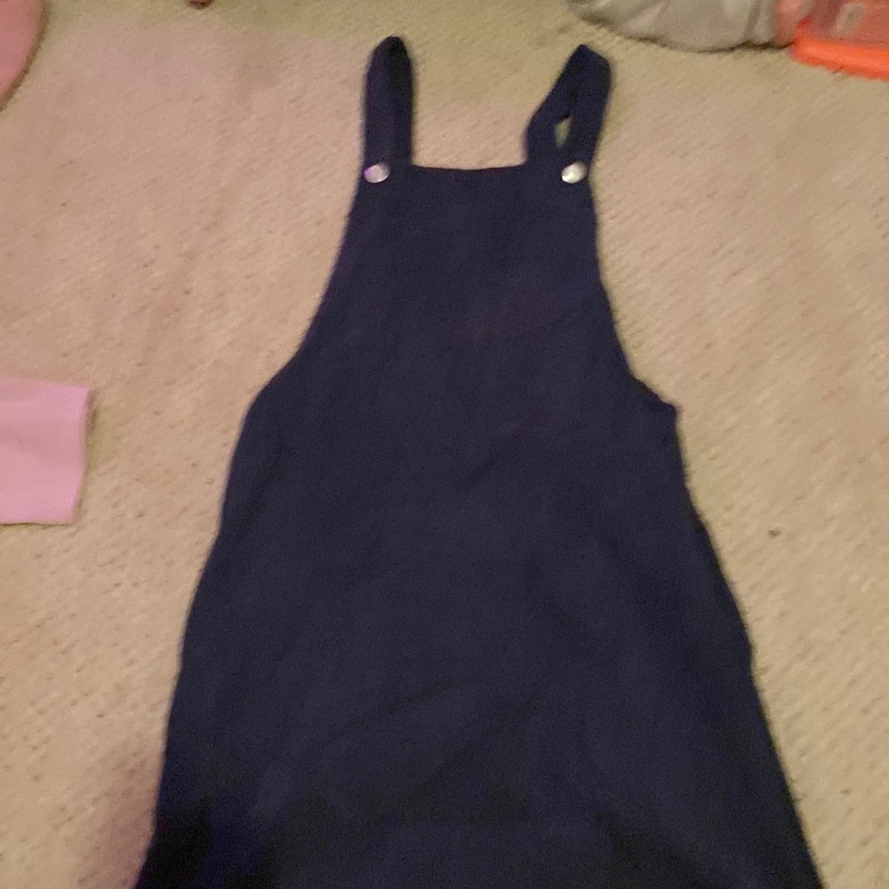 Dark blue/navy overall dress. Medium